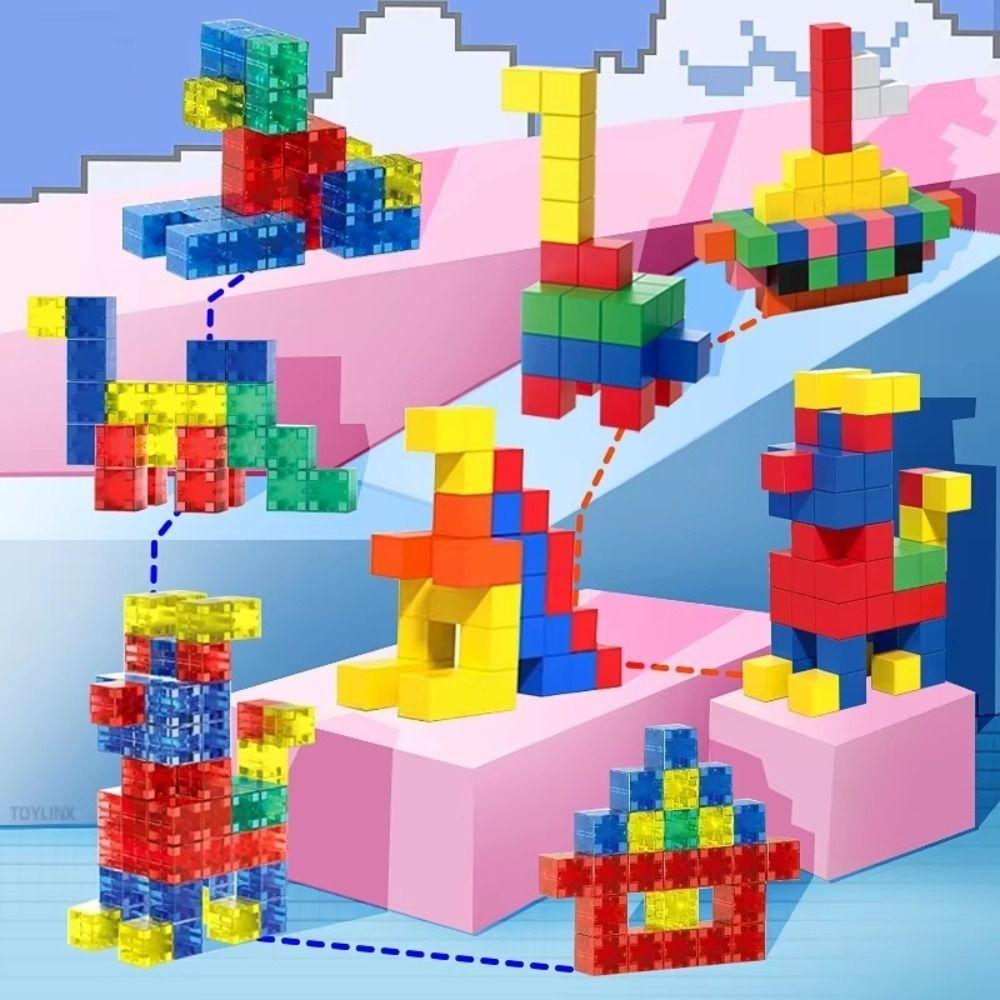 STEM Toy Magnetic Cube Plastic Puzzle Building Blocks Cube Toddlers Preschool
