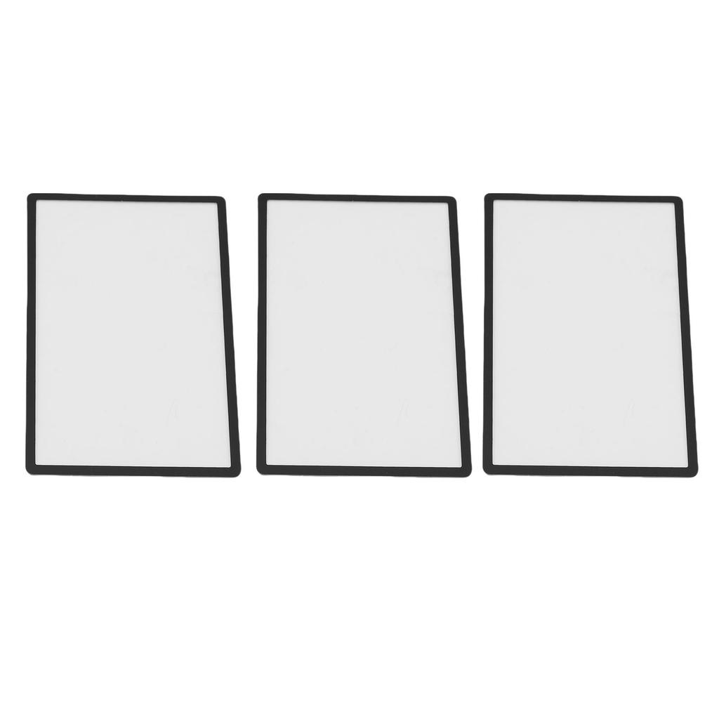 3Pcs Upper Top Screen Lens Replacement Plastic Cover for 2DS Handheld Game Console LCD Screen Parts Accessories Black