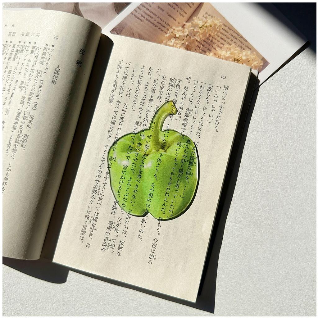 Transparenter Acryl-Lesezeichen Frucht-Gemüse-Design Kreativer Seitenmarkierer Klares Buchzubehör Für Lese-Schüler Geschenk
