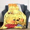 1pc Winnie The Pooh Honey Blanket Lightweight Flannel Throw for Sofa Bed Travel Camping Livingroom Office Couch Chair