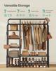 SONGMICS Clothes Rail, Heavy Duty Clothes Rack with 7 Storage Shelves, Double Hanging Rods, Metal Coat Rack, Open Wardrobe for Bedroom, Living Room