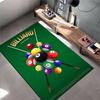 Billiard Balls and Cue Sticks On Green Rug Non-slip Rug Suitable for Living Room and Bedroom Sofas