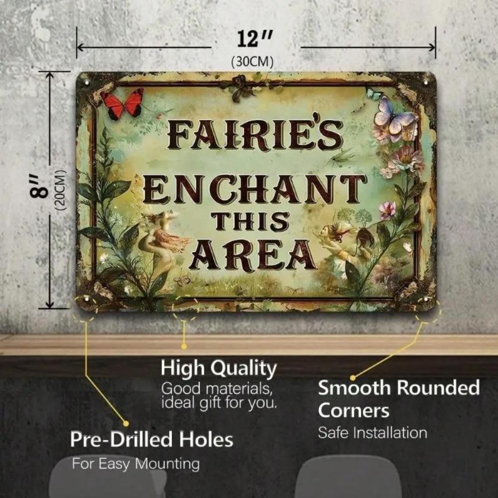 Fairy Garden Metal Wall Art Vintage Enchanted Fantasy Decor