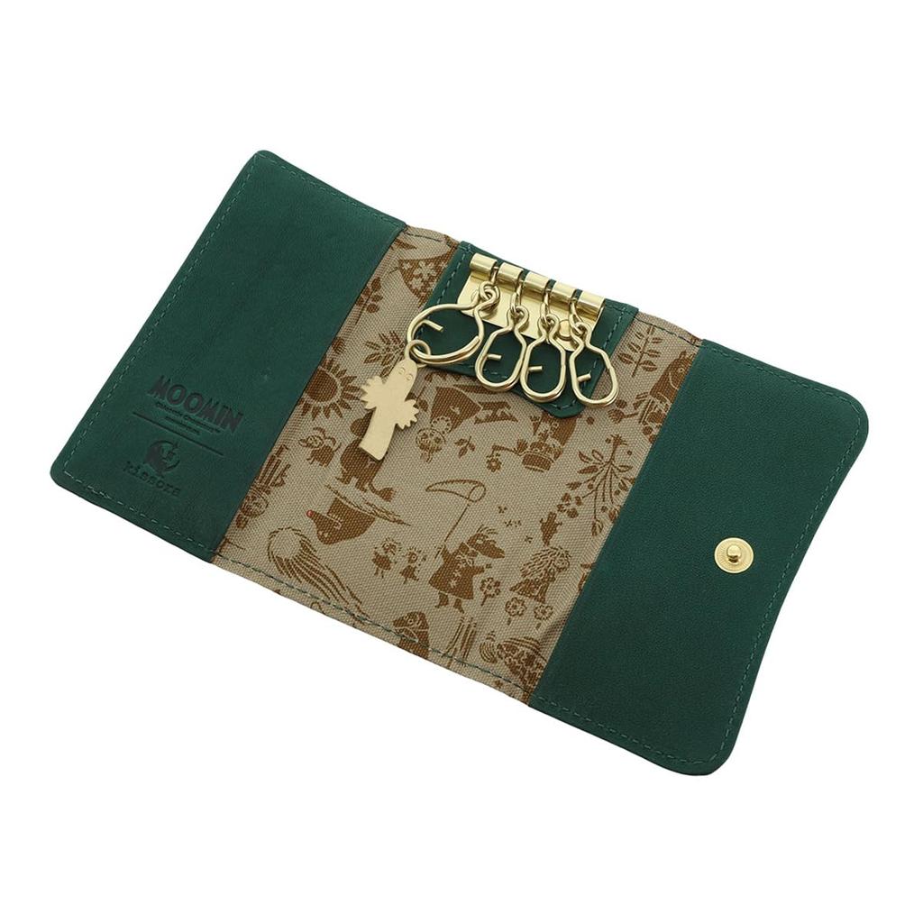 Kisora Moomin Key Genuine Made In Snufkin Embossed Green Case, Leather, Embossed, Women's, KIMN-003, Japan, Leather,