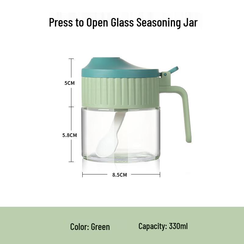 ZISIZ Glass Spice Jar Set with Spoon