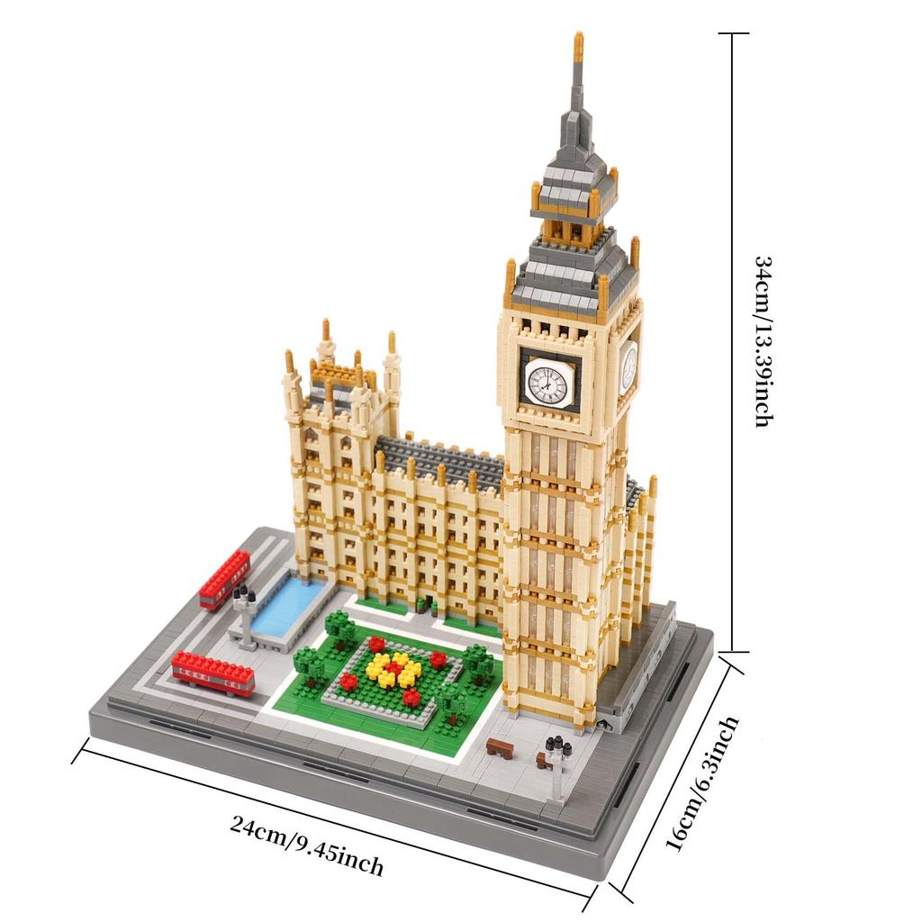 LULUFUN Big Ben Micro Building Blocks, Stacking Blocks, Mini 3D Puzzle, Building Block, Big Ben Building Block, for Adults, Celebration, New Year, Bir