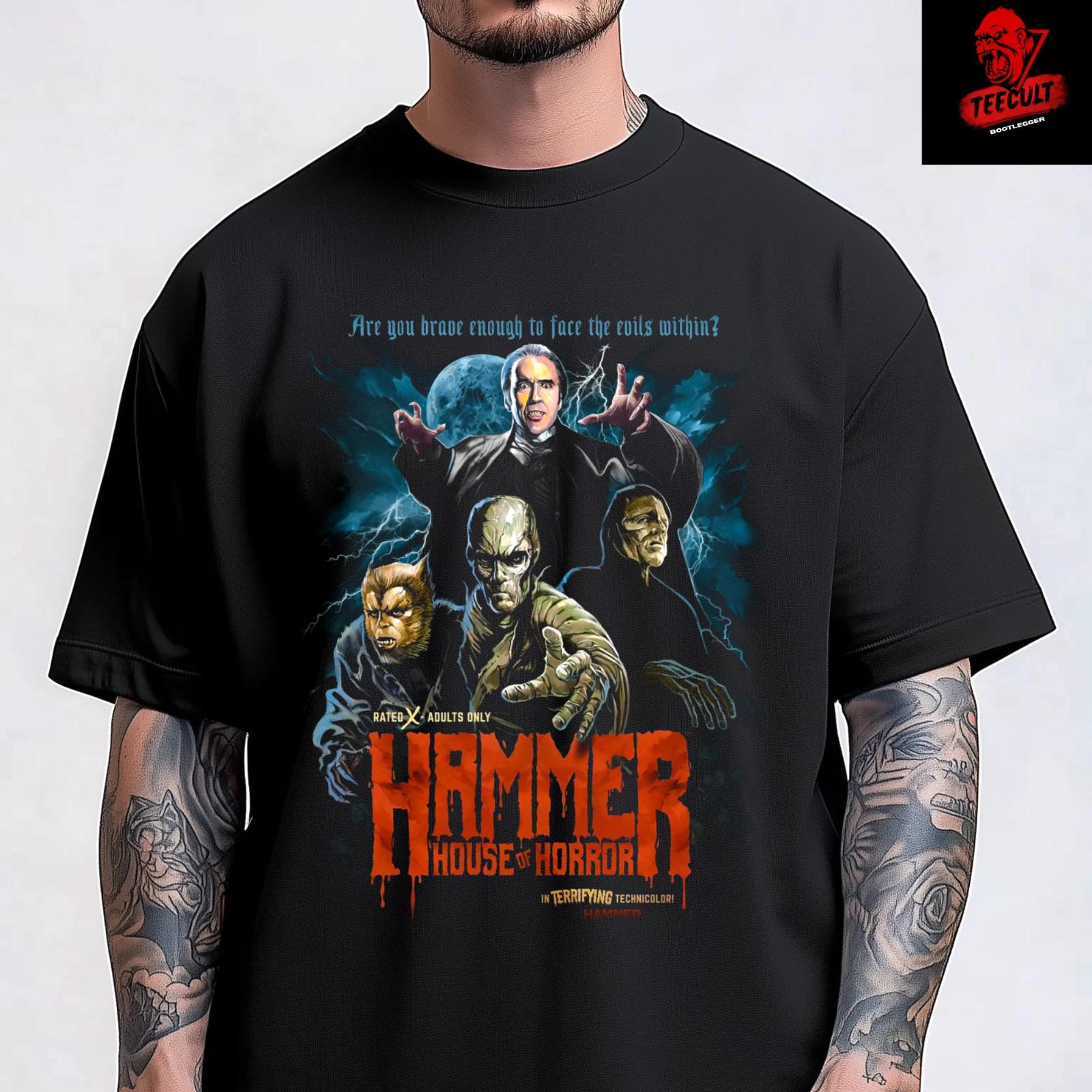 Men s and Women s T-shirts Hammer  House of Horror  Cult Film Halloween Unisex M