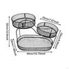 Countertop Fruit Basket 3 Tier Large Capacity Multipurpose Organizer Metal Mesh for Snack