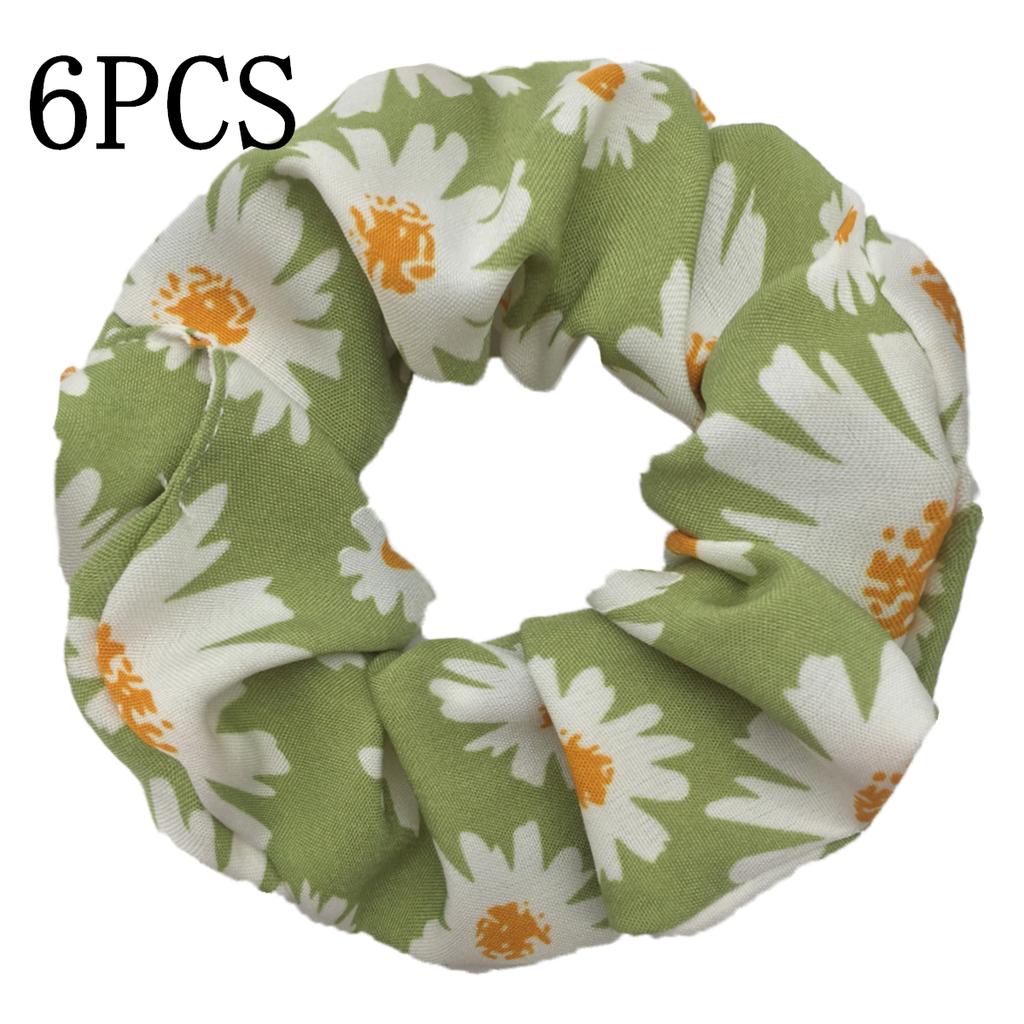 6 Stück/Los Haargummis Elastisches Band Damen Halter Gummiband Zubehör Chiffon Sonnenblume Gänseblümchen Blume Niedliche Kopfbedeckung