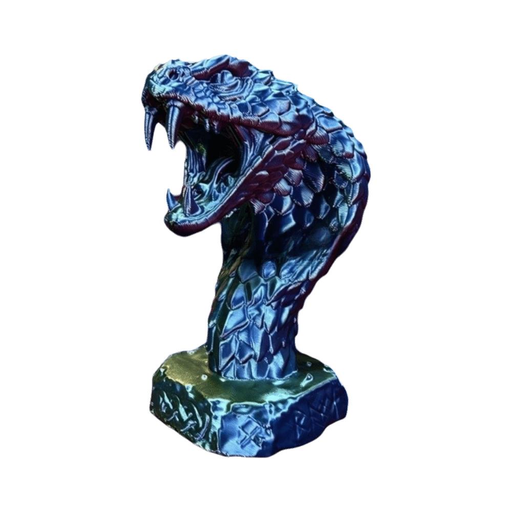 Home Decoration Desktop Ornament Gothic Style Snake Figurine Dark Style Snake Head Statue  Gift синий