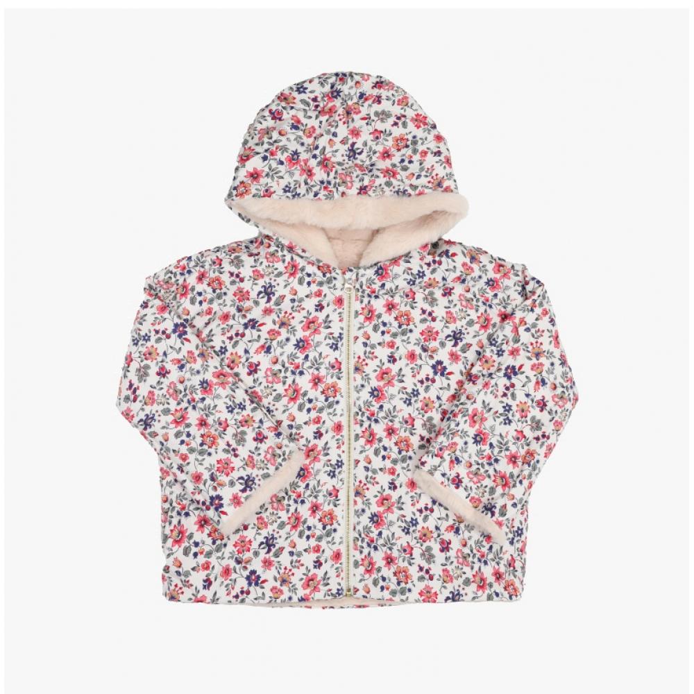 Louis Misha Kids Coat Velvet Floral Reversible Grc W25 R0081