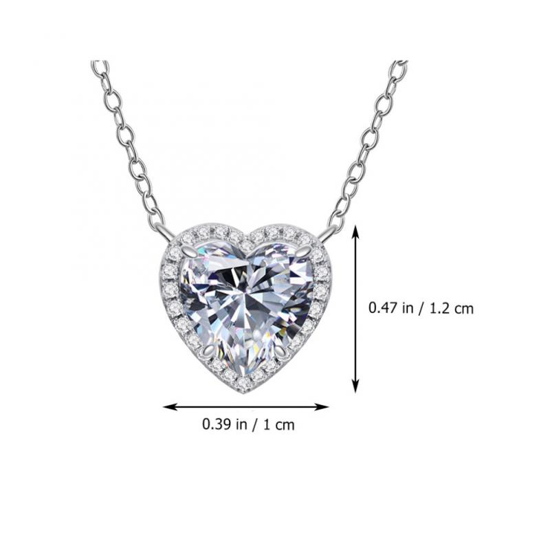 Mode-Herz-Anhänger Halskette mit funkelnden Steinen für Damen Schmuck Geschenk