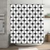 Black White Diamond Pattern Shower Curtain Water-Resistant Fabric Bath Decor Waterproof Privacy Screen 72x84in (180cm X 213cm)