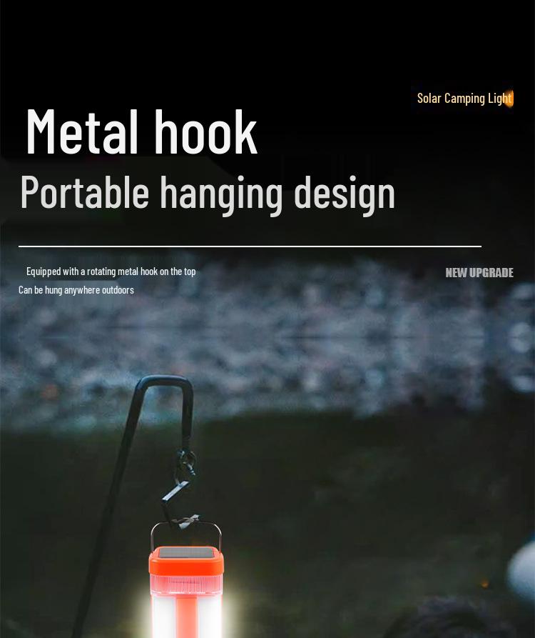 Multi-Functional Solar Camping Lantern & Mobile Work Light with Charging Feature