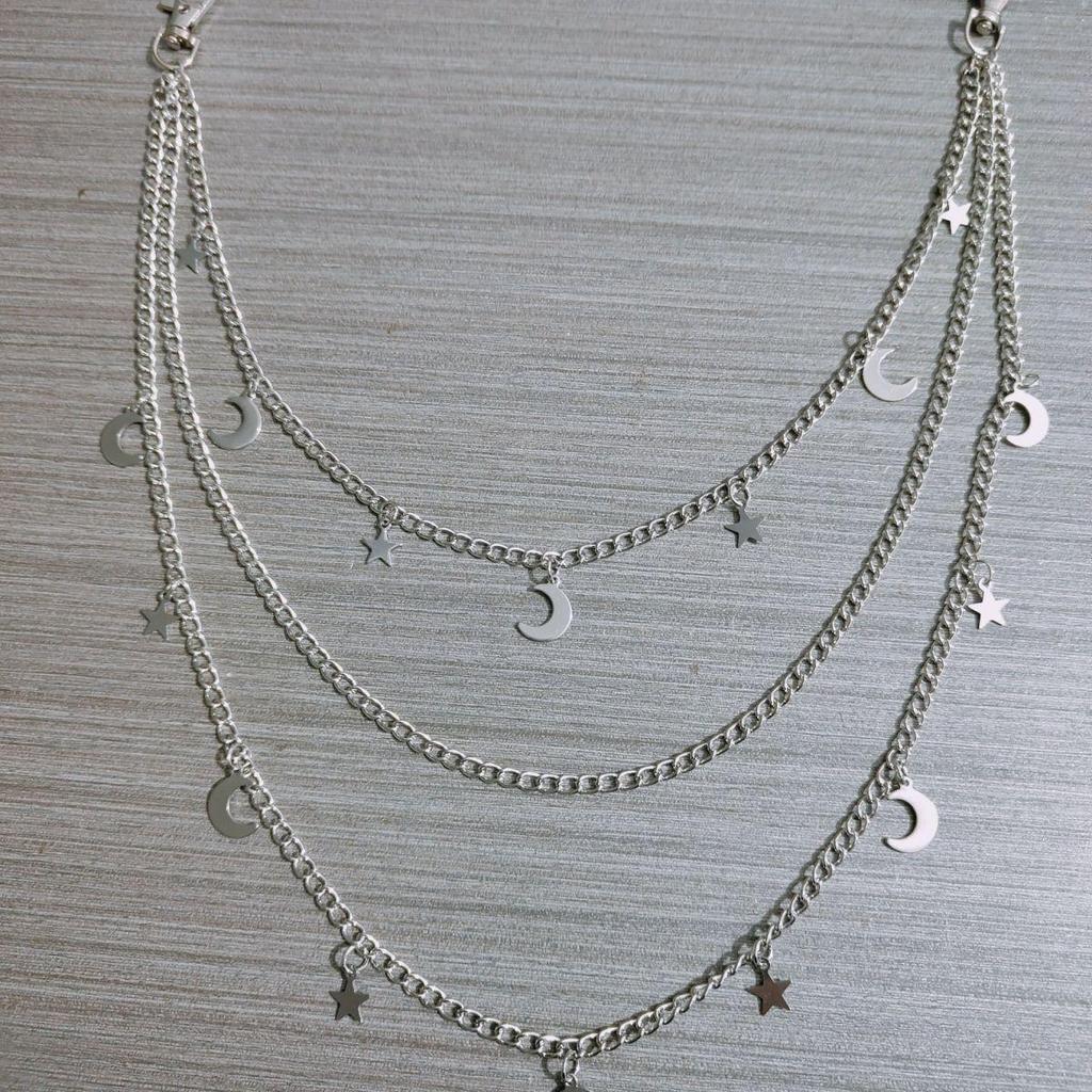Versatile Hip Hop Pentagram Pendant Waist Chain - Trendy Unisex Jeans Accessory