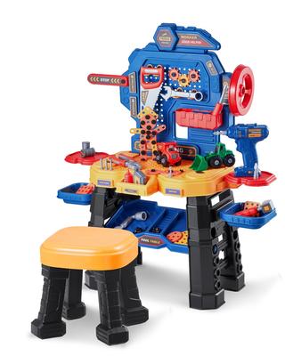 VEVOR Kids Workbench, 181 Pcs, Kids Tool Bench with Realistic Tools and Electric Drill, Pretend Play Construction Workbench Toys for Toddlers