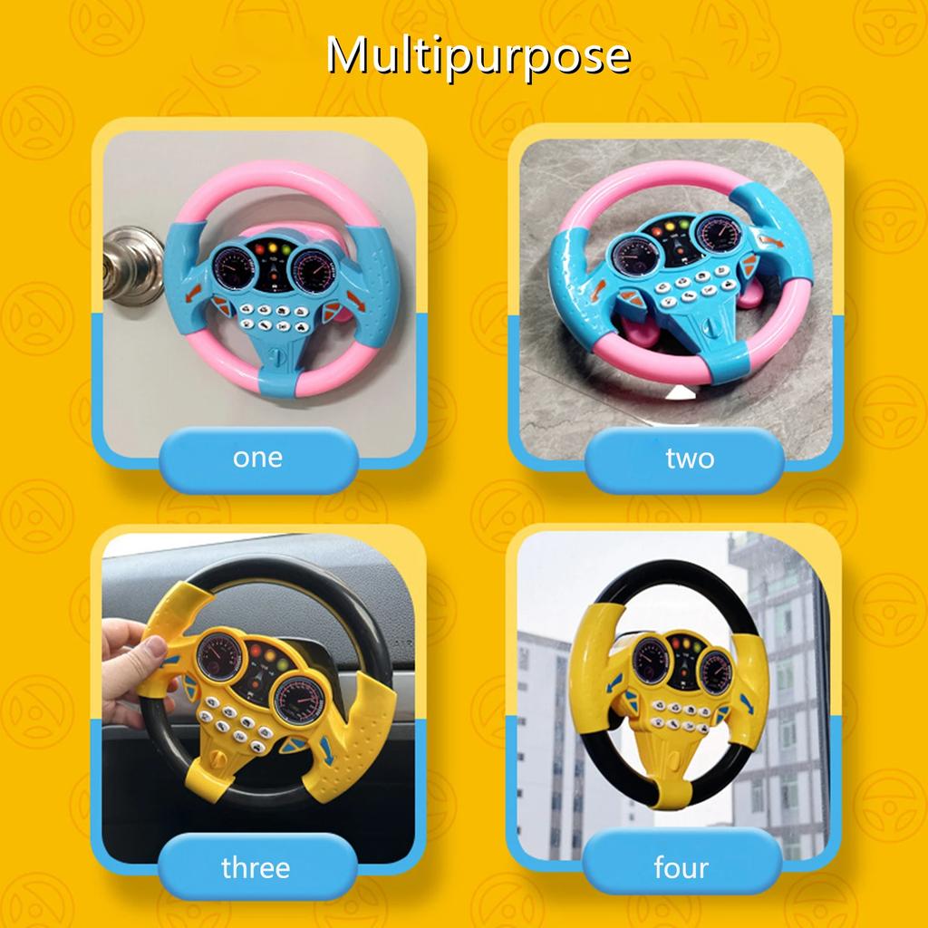 Baby Steering Wheel Toy Simulated Driving Controller With Light Music Early Education Steering Wheel Toy Gift For Boys Girls