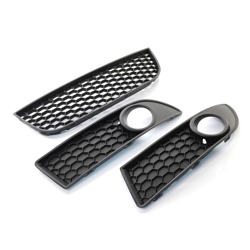 1 Pair Car Front Bumper Lower Fog Light Vent Grille Grill Cover Case Fit For VW POLO-GTI 2006 2007 2008 2009 MK4 9N3 ABS