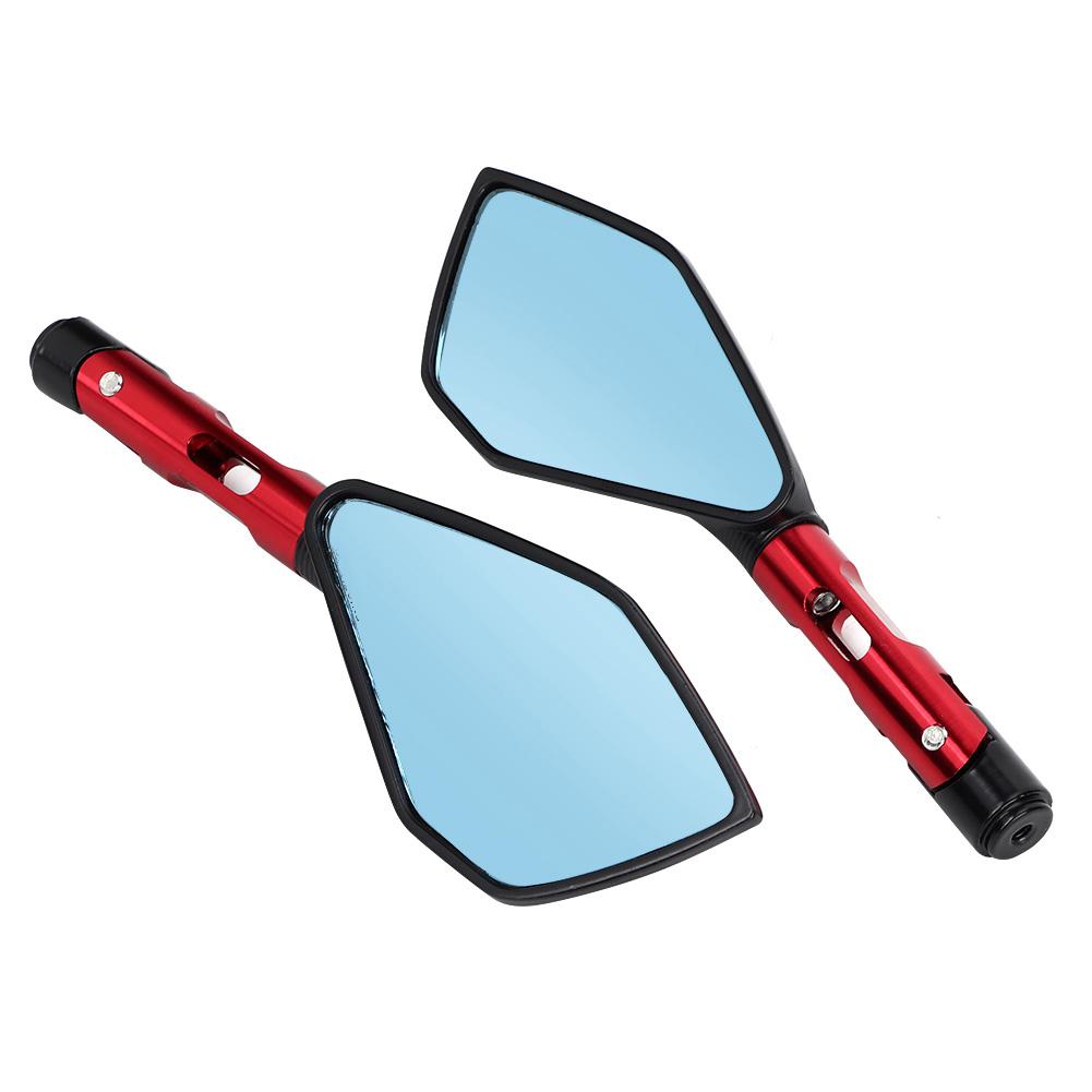 1 Pair CNC Aluminum Alloy Universal Motorcycle Pentagon Rearview Mirror Modification AccessoryRed