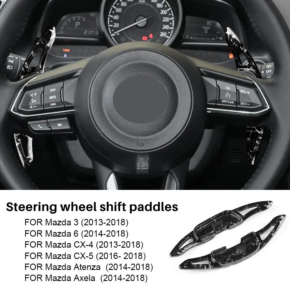 

For Mazda 3 6 CX4 CX5 Atenza Axela 2pcs/lot Car Steering Wheel Shift Paddle Shifter ABS Carbon Fiber Trim Accessories for Mazda&for Mazda 3 13-18