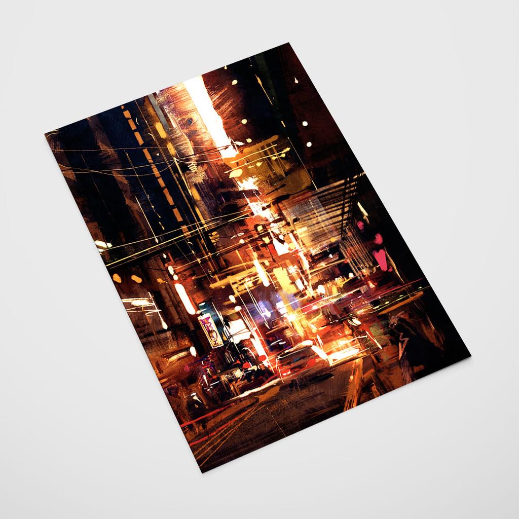 Plakat china town miasto abstrakcja