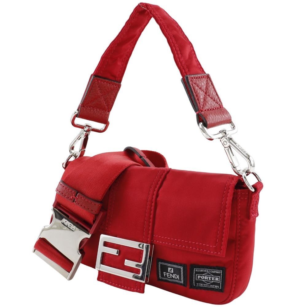 Fendi Mamma Bucket Porter Collaboration Shoulder Bag 7AS138 2WAYShoulder Red Nylon Women Used