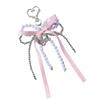 Lovely Ribbon Beads Bowknot Keychain Fashion Statement Key Holder Stylish Purse Embellishment for Various Occasion