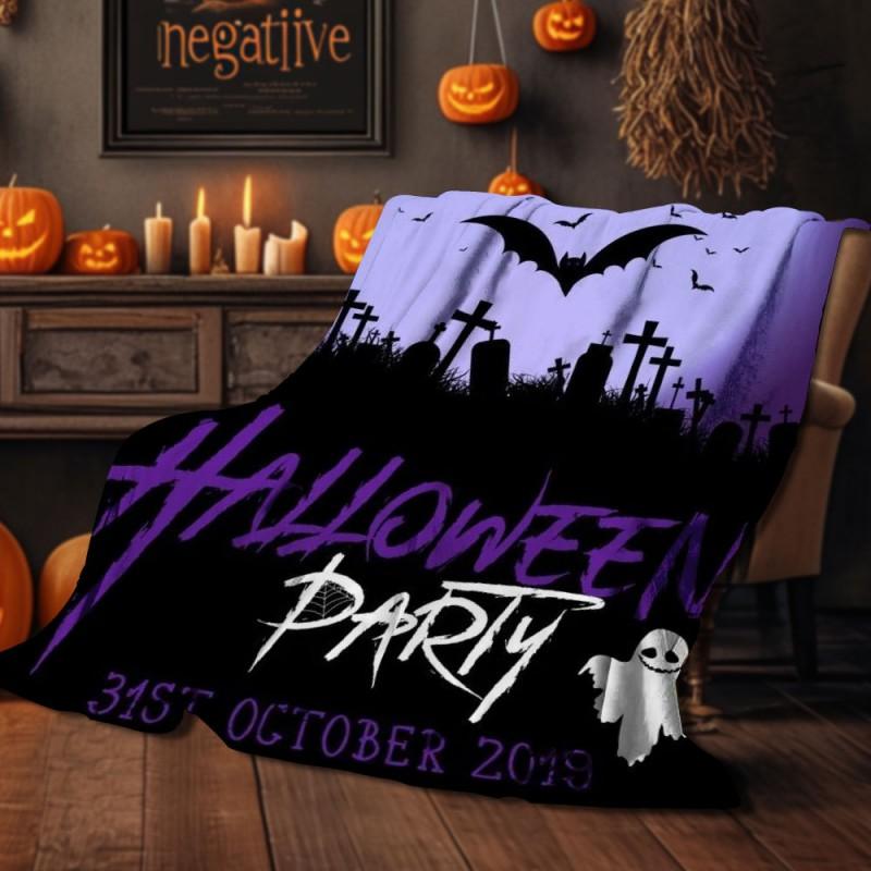 Halloween Print Flannel Blanket Soft Cozy Throw Bed Sofa Plush Fleece 70x100 To 150x200cm