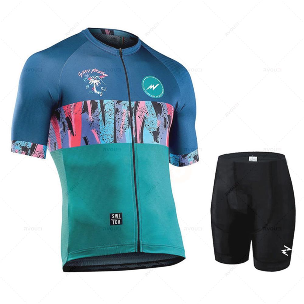Set Breathable Cycling Clothing MTB Uniform Man Summer Short Sleeve Jersey Bike Maillot Ropa De Ciclismo 2026