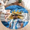 Lionel Messi Round Area Rug,Carpet Rug for Living Room Bedroom Sofa Playroom Decor,Non-slip Floor Mat