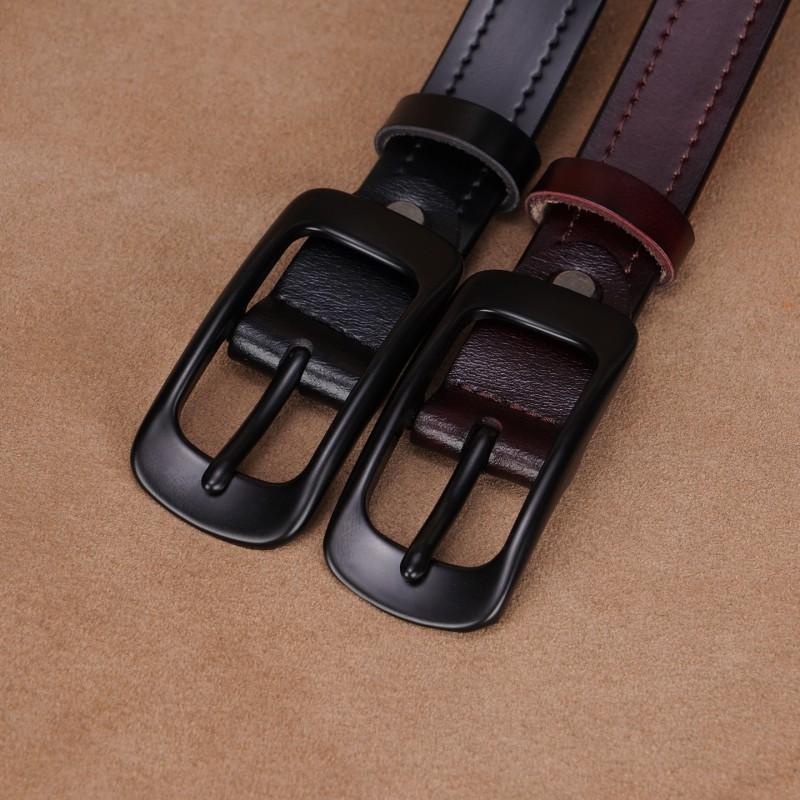 Womens Genuine Leather Belt With Pin Buckle Adjustable No-Hole Design Retro Chic Waistband Jeans Dresses