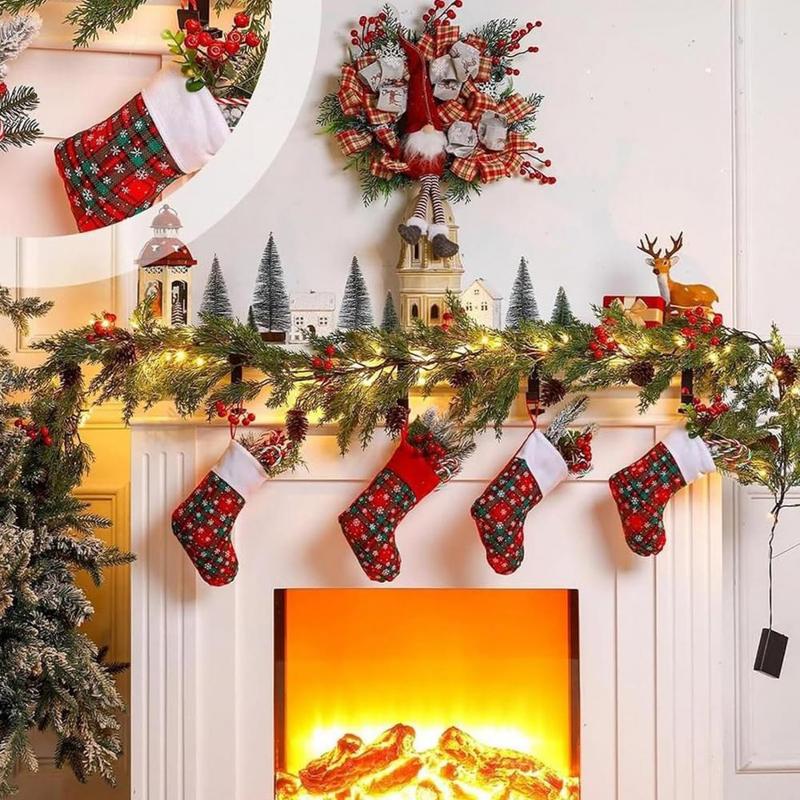Christmas Stocking Holder for Mantle Metal Christmas Stocking Garland Hangers Set Adjustable Mantel for Fireplace for Stockings
