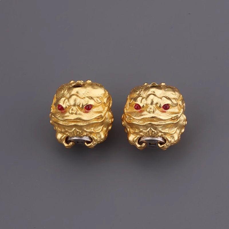 Personalized Gold Toad Bead – DIY Pendant Ornament Spacer, Ancient Wenwan Design