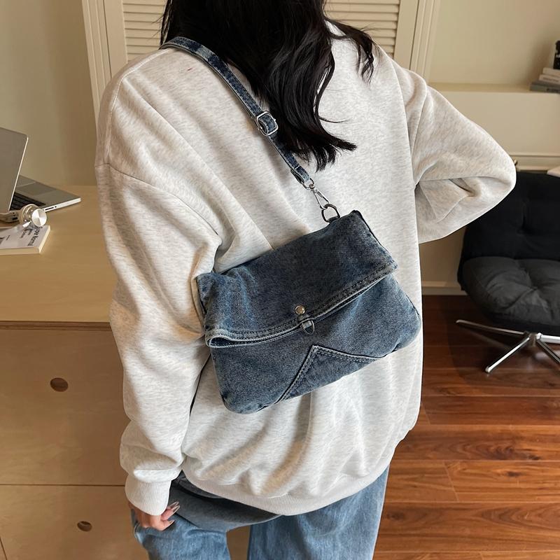 Denim Shoulder Bag Large Capacity Messenger Bag Women's Messenger Bag