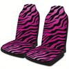 2pcs Vibrant Pink & Black Zebra Stripe Car Seat Covers - Fit Front Seat Protectors, Non-Slip Breathable Fabric, Machine Washable