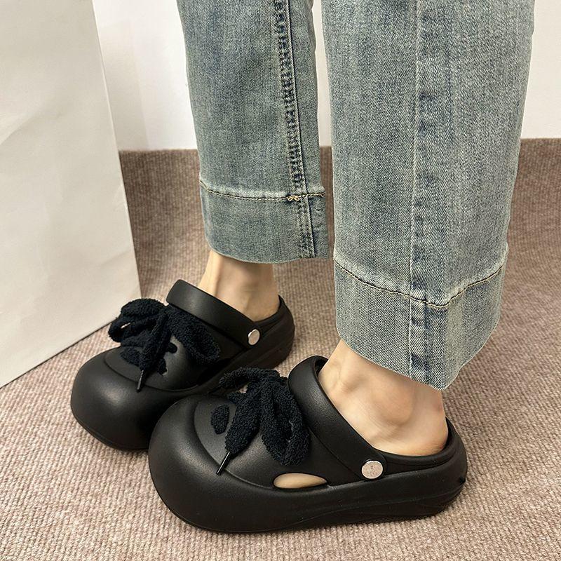 Internet Celebrity Beach Hole Shoes Women's Wear 2025 Summer New Versatile Casual Thick-soled Non-slip Bag Head Slippers Women