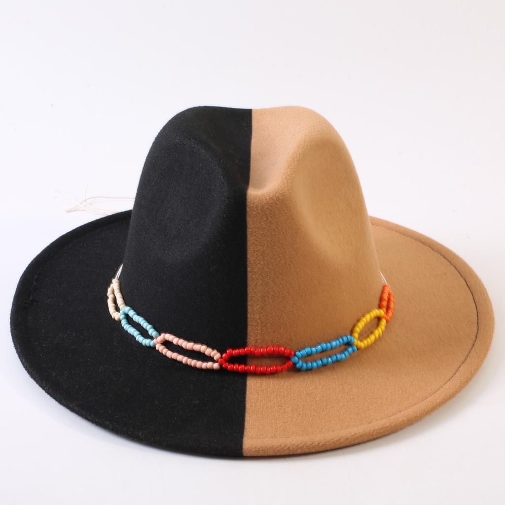 Popular European and American Classic Double-color Wide-brimmed Top Hat Men's and Women's Fashion OL Style Cowboy Hat Jazz Hat
