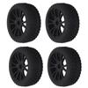 4Pcs RC Rubber Tires 12 Holes Perfect Grip Force Cushioning Function RC Wheel Rim Tires for 1 8 RC Car