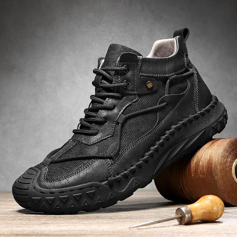 Autumn Men's Shoes New Large Size High-top Leather Shoes Men's Platform Shoes Men's Casual Fashion Foot Shoes