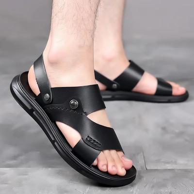 Men Sandals for Men Shoes Leather Slippers Luxury Brand Shoes Men Flat Sandals Casual Non-slip Beach Sneaker Sandalias Hombre