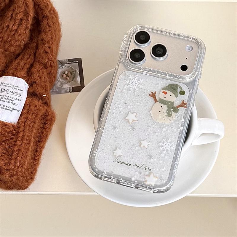 

Winter Glitter Snowman Bracelet Phone Case for iPhone 17/16 Pro Max/15/14 iPhone 17