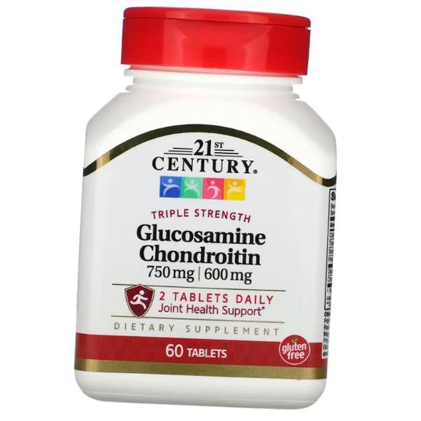 

Глюкозамин Хондроитин, Triple Strength Glucosamine Chondroitin, 21st Century (03440011) 60tab