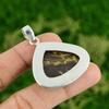 Pear Rhyolite Stone Wedding Birthday Bezel Mother Pendant 925 Sterling Silver