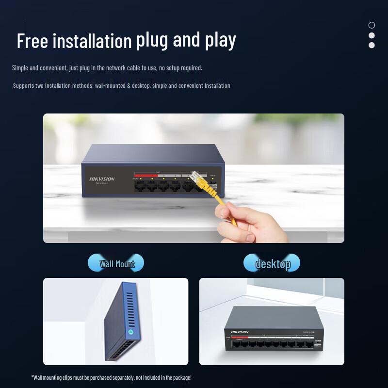 HIKVISION 4-Port 100Mbps PoE Switch CN Plug (adapter Included)