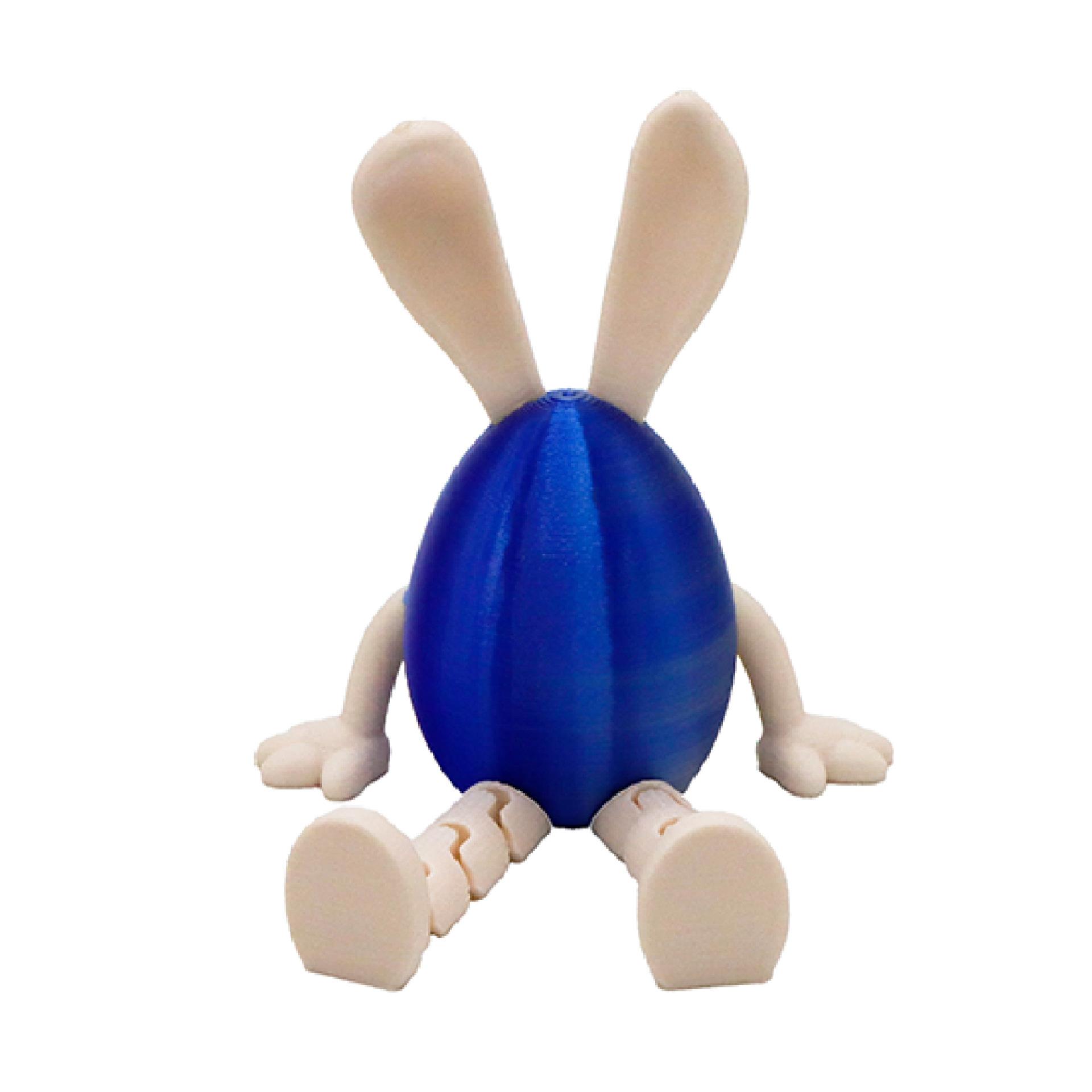 

Flexible Joint Artistic Rabbit Egg Sculpture Modern 3D Printed Action Figure Ornaments, Minimalist Display Piece for Collectors