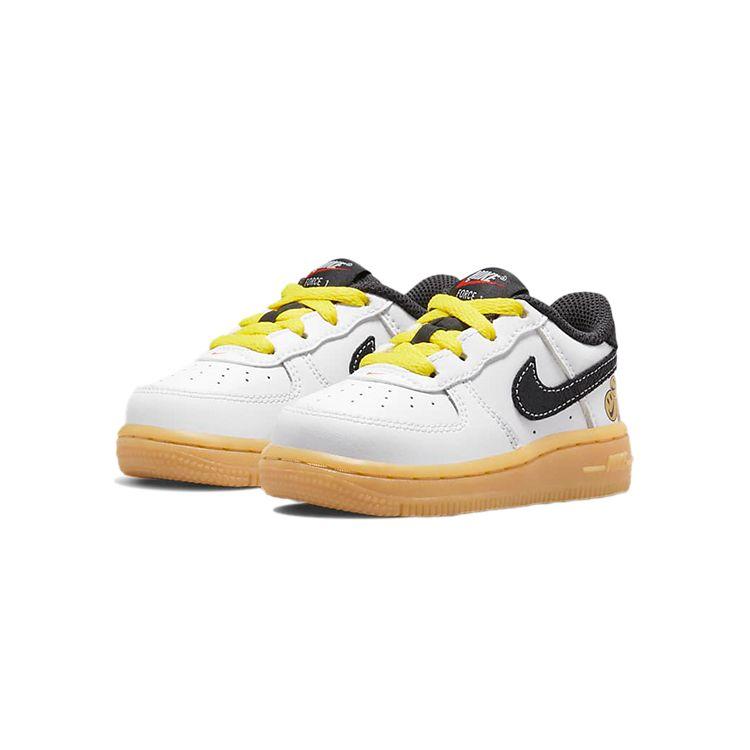 Nike Force 1 LV8 TD Go The Extra Smile Παιδικά Αθλητικά Παπούτσια Λευκό Κίτρινο-Strike Gum-Ανοιχτό-Καφέ DO5863-100