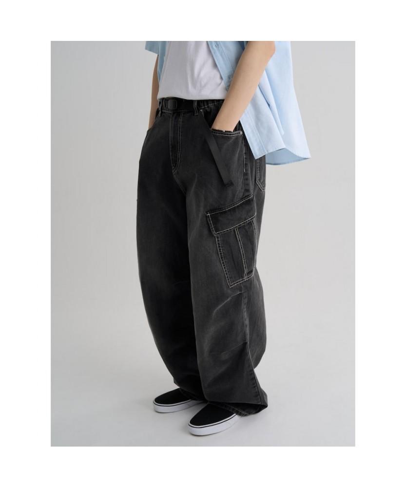 8SECONDS Lightweight Full-Band Cargo Denim Pants Ash