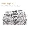 Black Line Game 4 Piece Bed Sheet Set, Including 1 Flat Bed Sheet, 1 Extra Large Bed Sheet, 2 Pillowcases (Minimalist, Text)