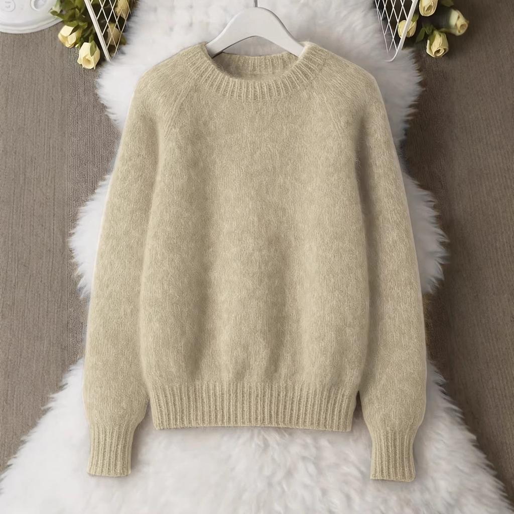 Damski Vintage Miękki Sweter Dzianinowy, Luźny Codzienny Sweter, Wiosna Jesień