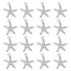 100Pcs 316 Surgical Stainless Steel Pendants, Starfish Charm, Stainless Steel Color, 18x15x2mm, Hole: 1.2mm